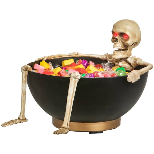 Laughing Skeleton with Moving Jaw Animated Candy Bowl